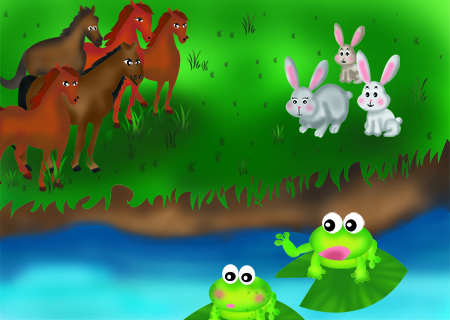 15.The Hares and the Frogs (野兔儿和青蛙 )