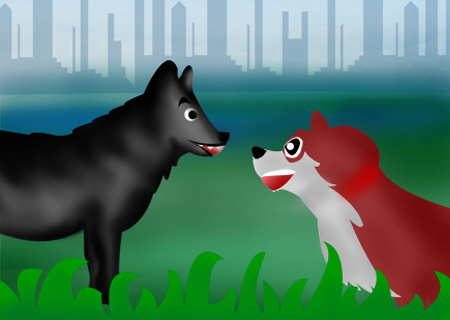 28.The Dog and the Wolf (狗和狼)